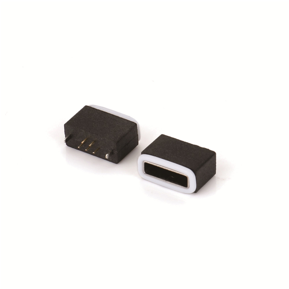 MICRO USB 5F AB型180度插板防水连接器