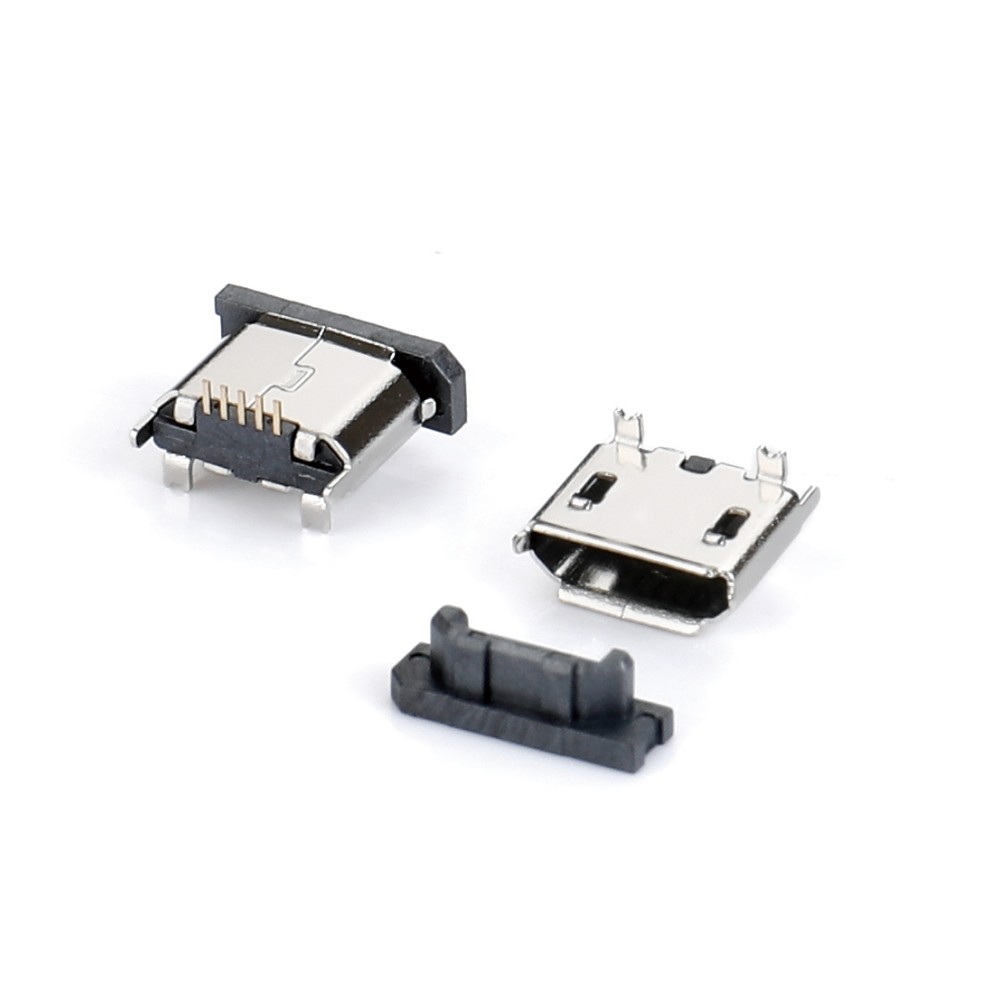04BL-8140   Micro USB 5F B型 180度立贴 两插两贴 单铆合有卷边