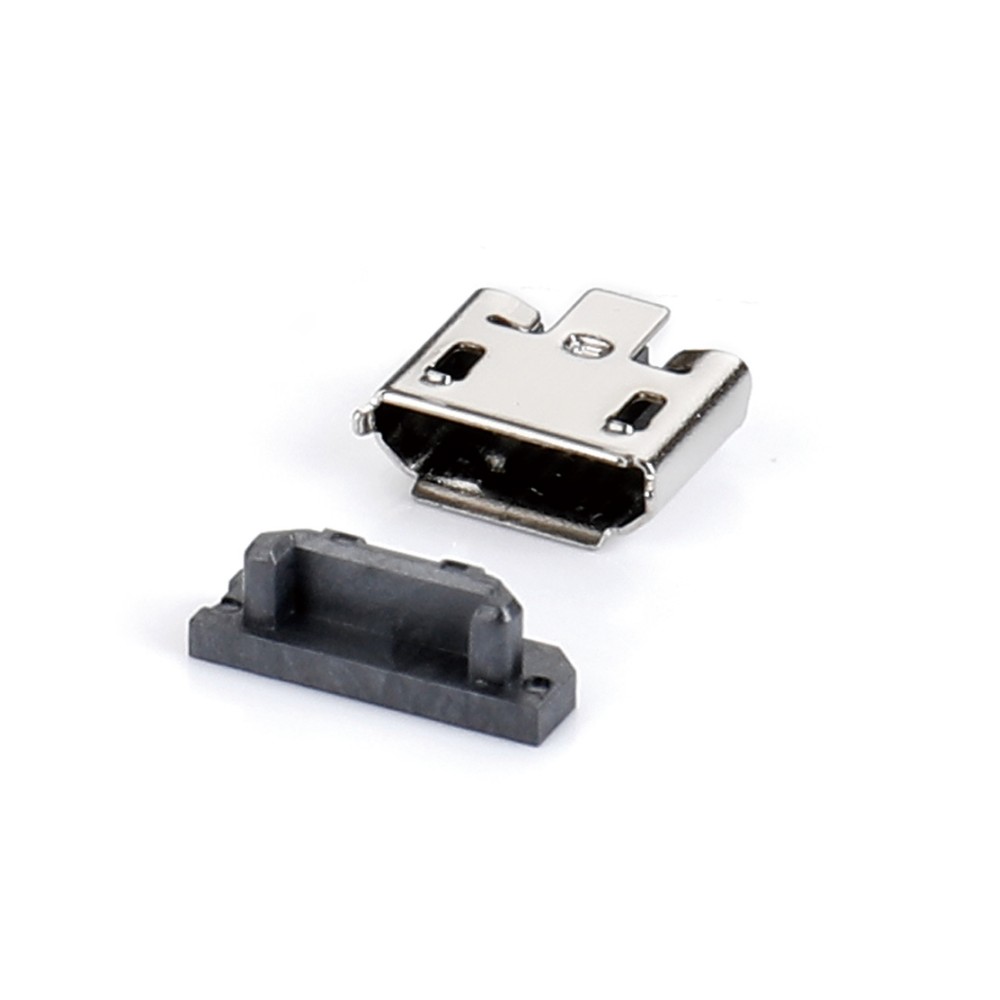 04BL-8142-N   Micro USB 5F B型 180度立贴 三脚DIP有柱无卷边