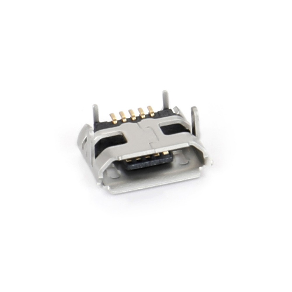 04BO-1804-0   Micro USB 5F SMT B型四脚插板牛角型7.2-4.85脚长1.20短针无柱有卷边