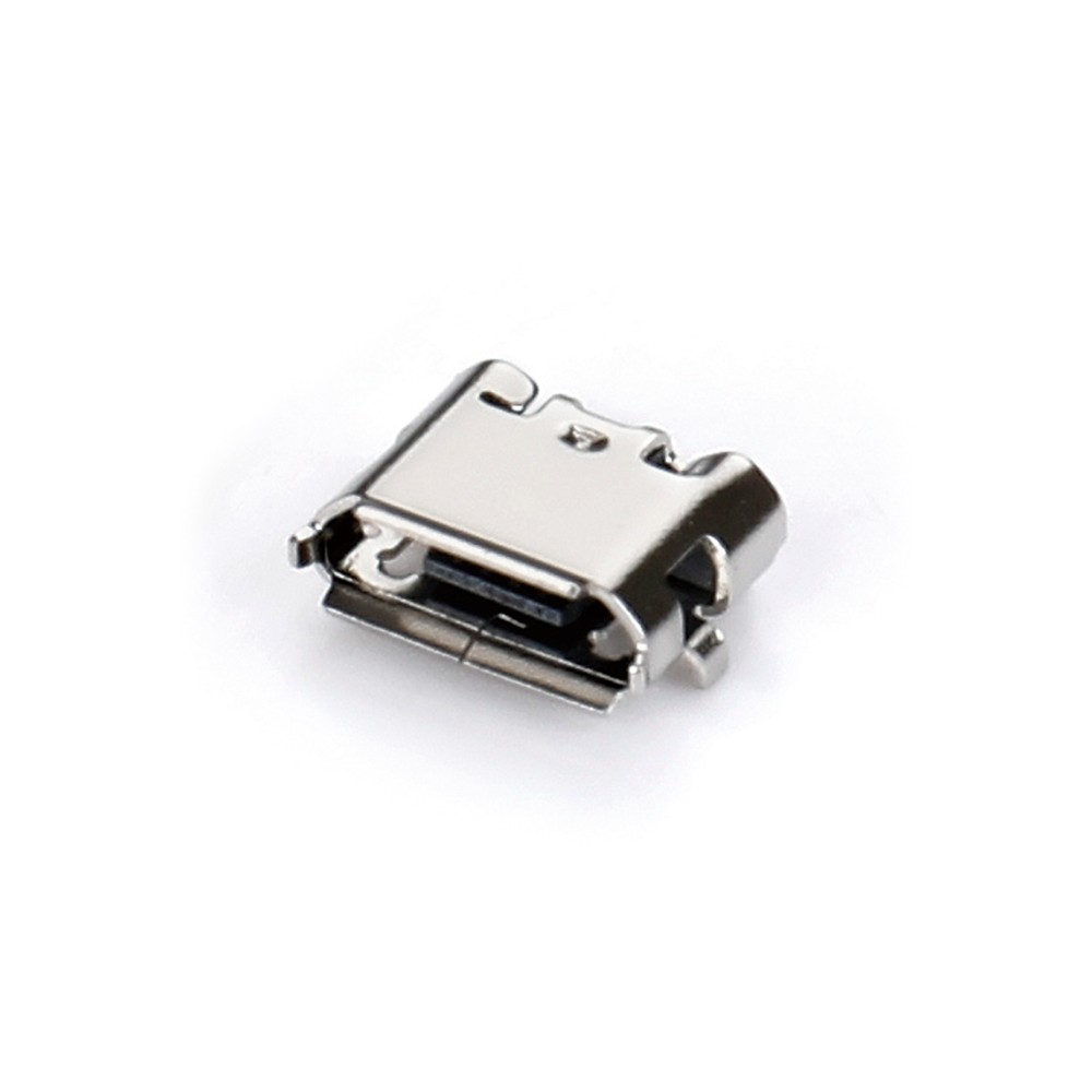 04BO-1824-0   Micro USB 5F SMT B型反向牛角四脚7.7-5.3 脚高0.65短针无柱有卷边