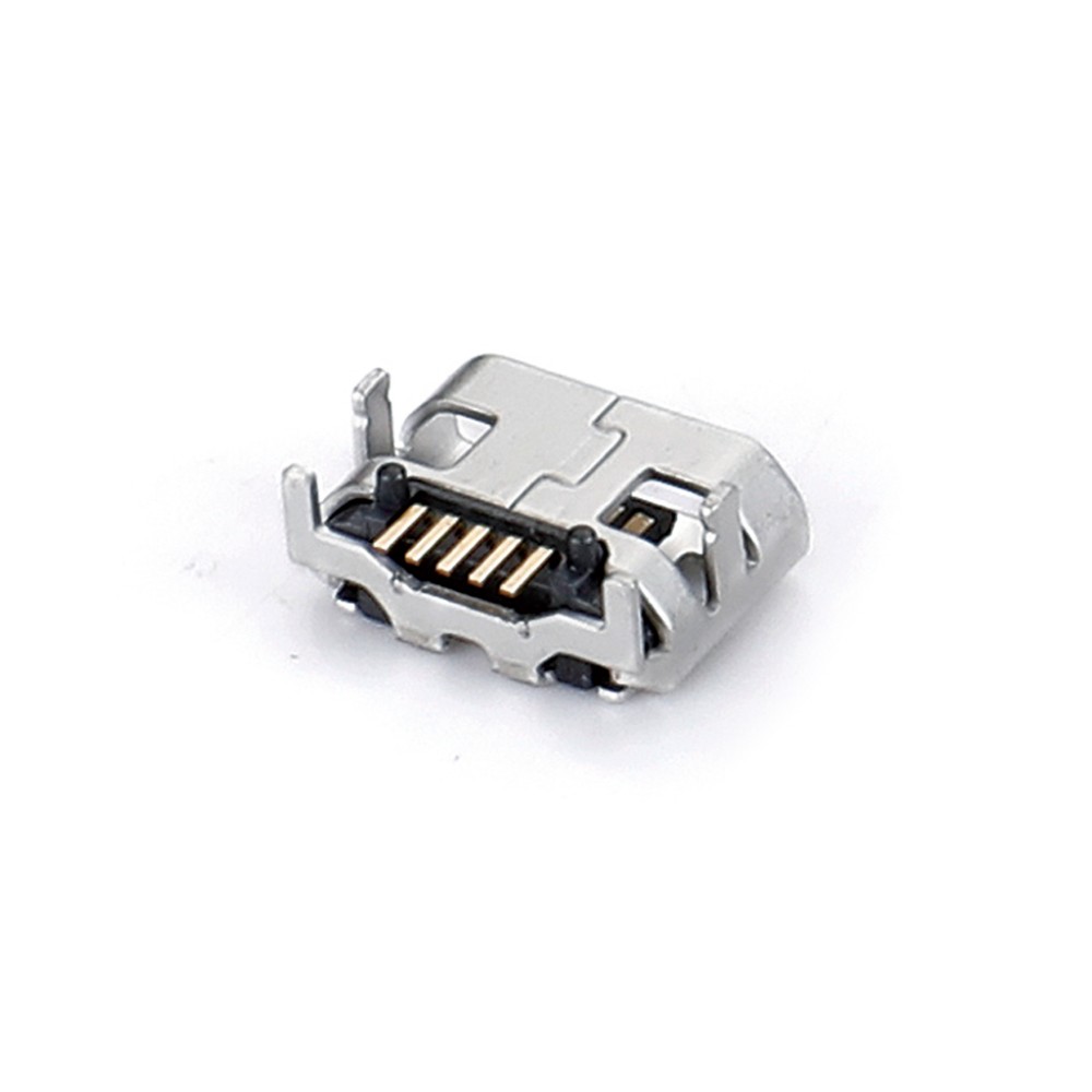 04BO-1828-N   Micro USB 5F SMT B型牛角四脚全插7.2-6.6长针有柱无卷边新模