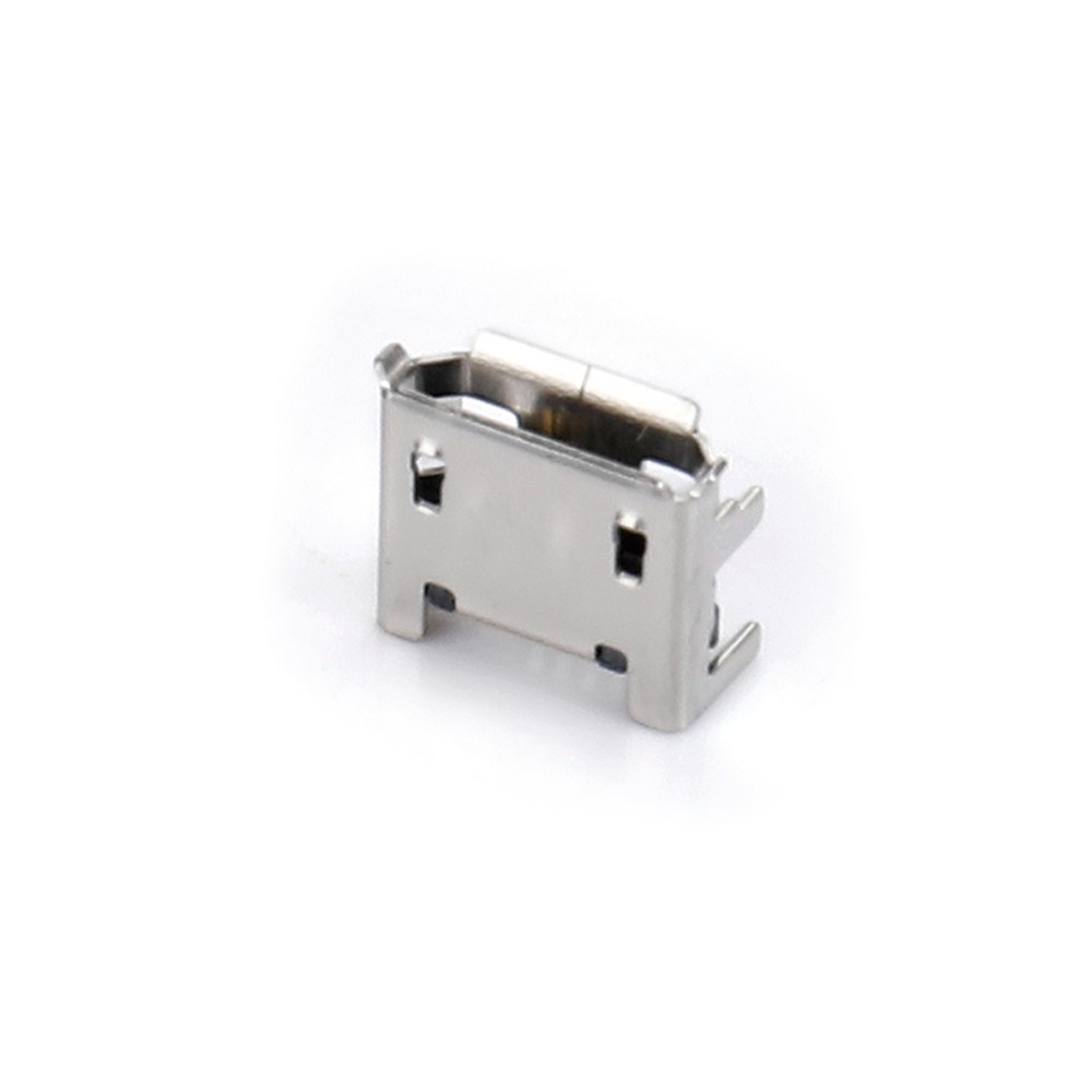 04BO-1832   Micro USB 5F SMT B型四脚插板7.15前脚1.6后脚1.95 短针有柱有卷边