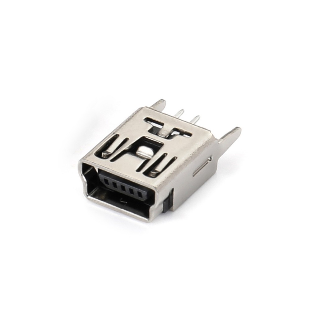 02BS-1101 MINI USB 5F 180度 DIP B型两脚插板直尖脚端子外露2.1