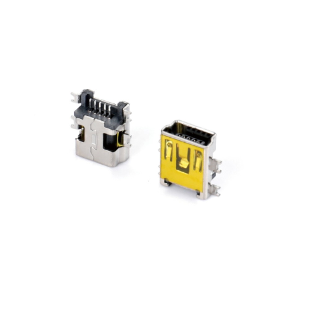 02BT-0411 MINI USB 5F SMT 沉板式 B型四脚全贴