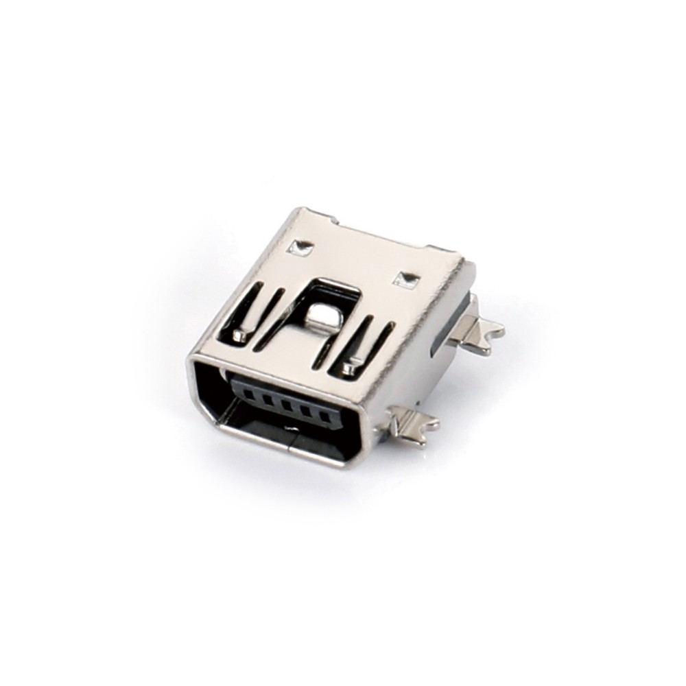 02OT-1103 MINI USB 5F SMT AB型四脚全贴 双卡点 有柱