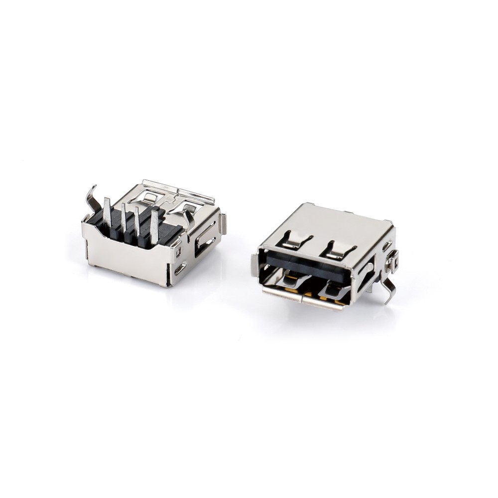 01AR-1598   USB 2.0 AF DIP 90度插板弯脚大电流(3A&5A)