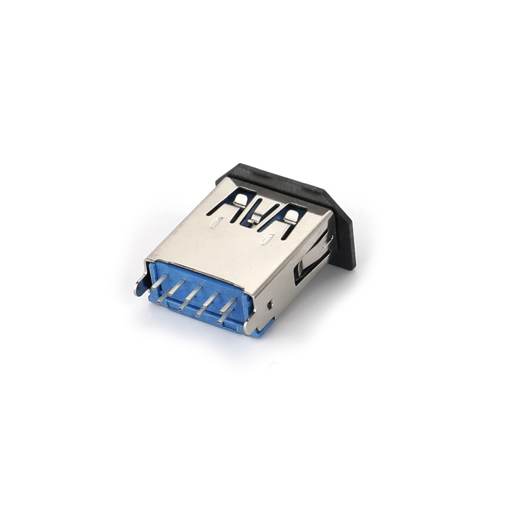 05AS-5224-N USB3.0 AF 180度DIP短直脚无卷边加防尘盖 L15.0 端子外露2.0
