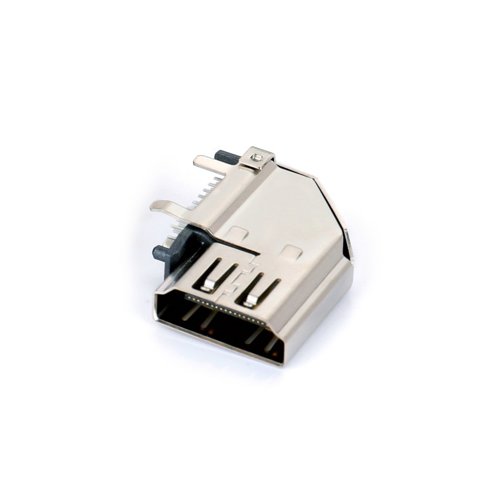 08AI-1205   HDMI 19F 双排DIP 有弹侧插小弯脚镀金 PIN距1.0 PIN长2.3