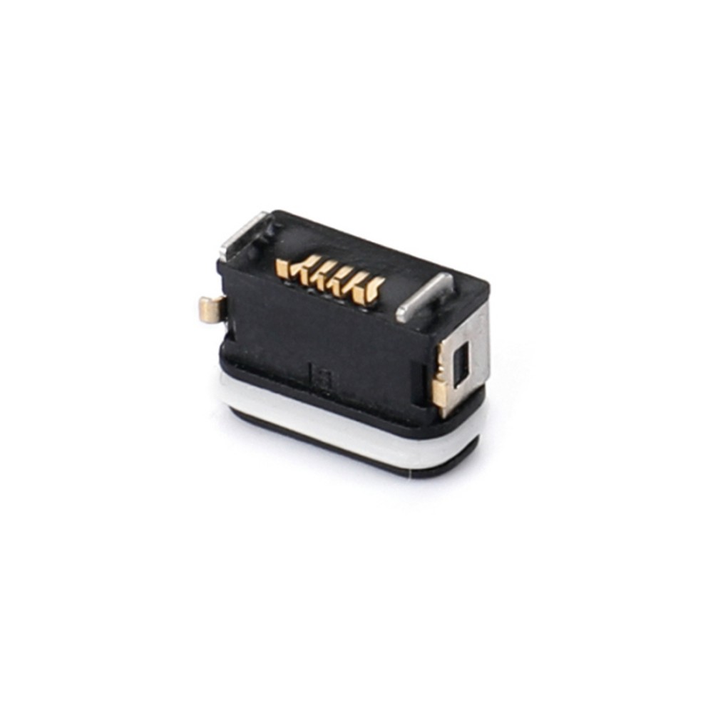 04BA-1607-WP   Micro USB  5F 板上SMT B型 前贴后插 无柱 带防水圈 防水IPX8
