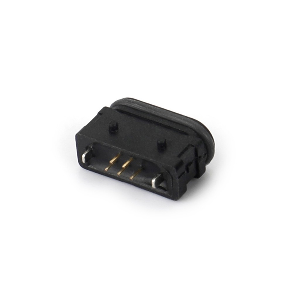 04BS-1611-WP   Micro USB  5F DIP B型 有柱 180度立插 带防水圈 防水IPX8