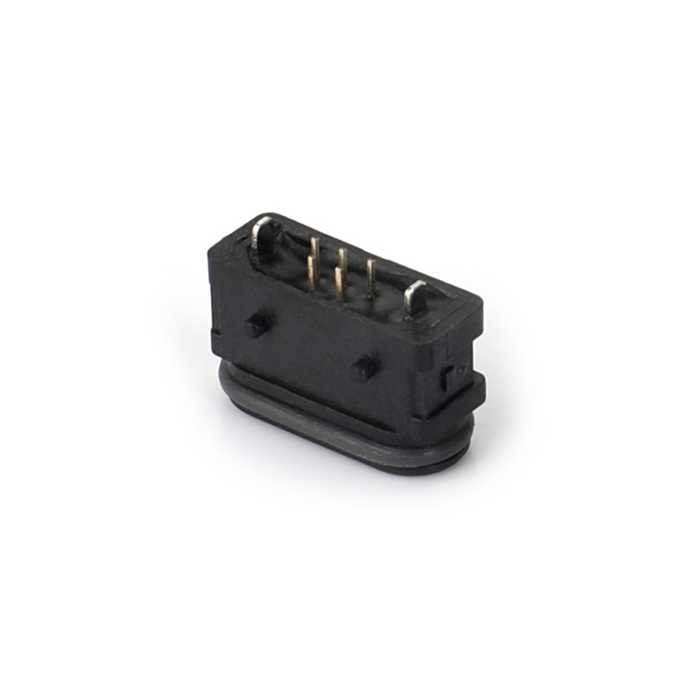 04BS-1611-WP   Micro USB  5F DIP B型 有柱 180度立插 带防水圈 防水IPX8