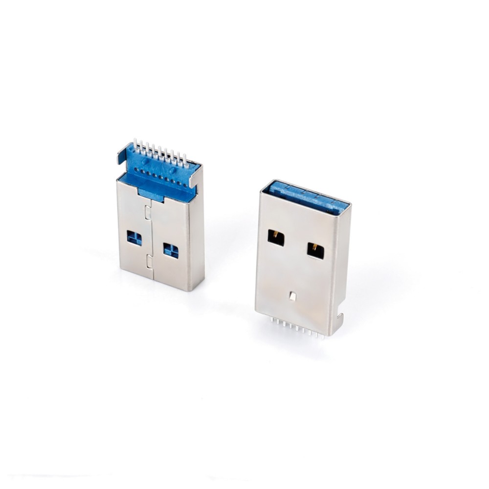 05MT-5204 USB3.0 AM SMT straight leg 3.8 without holes and exposed terminals with columns 1.90