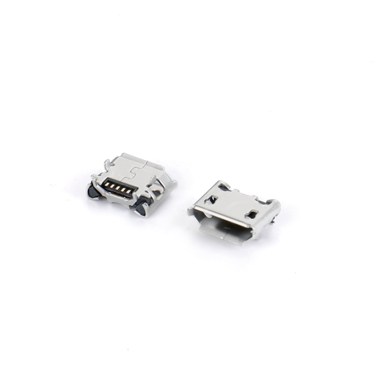04BO-1876-0   Micro USB 5F SMT B型牛角型5.55-4.85斜后盖无柱有卷边