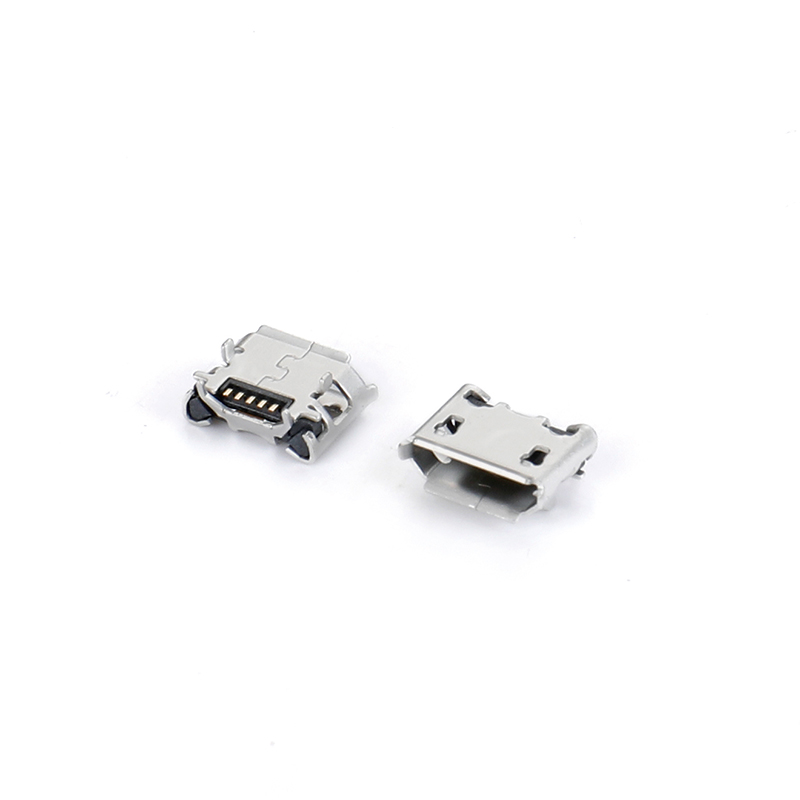 04BO-1876-0 Micro USB 5F SMT B-type horn-shaped 5.55-4.85 inclined back cover with no column and crimping.