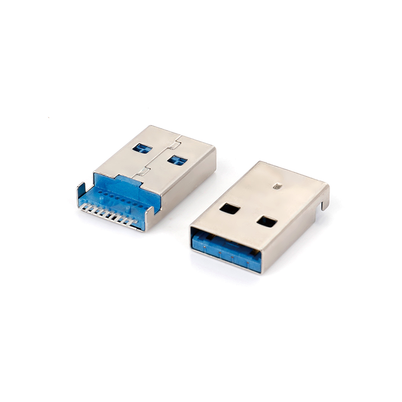 05MT-5204 USB3.0 AM SMT straight leg 3.8 without holes and exposed terminals with columns 1.90