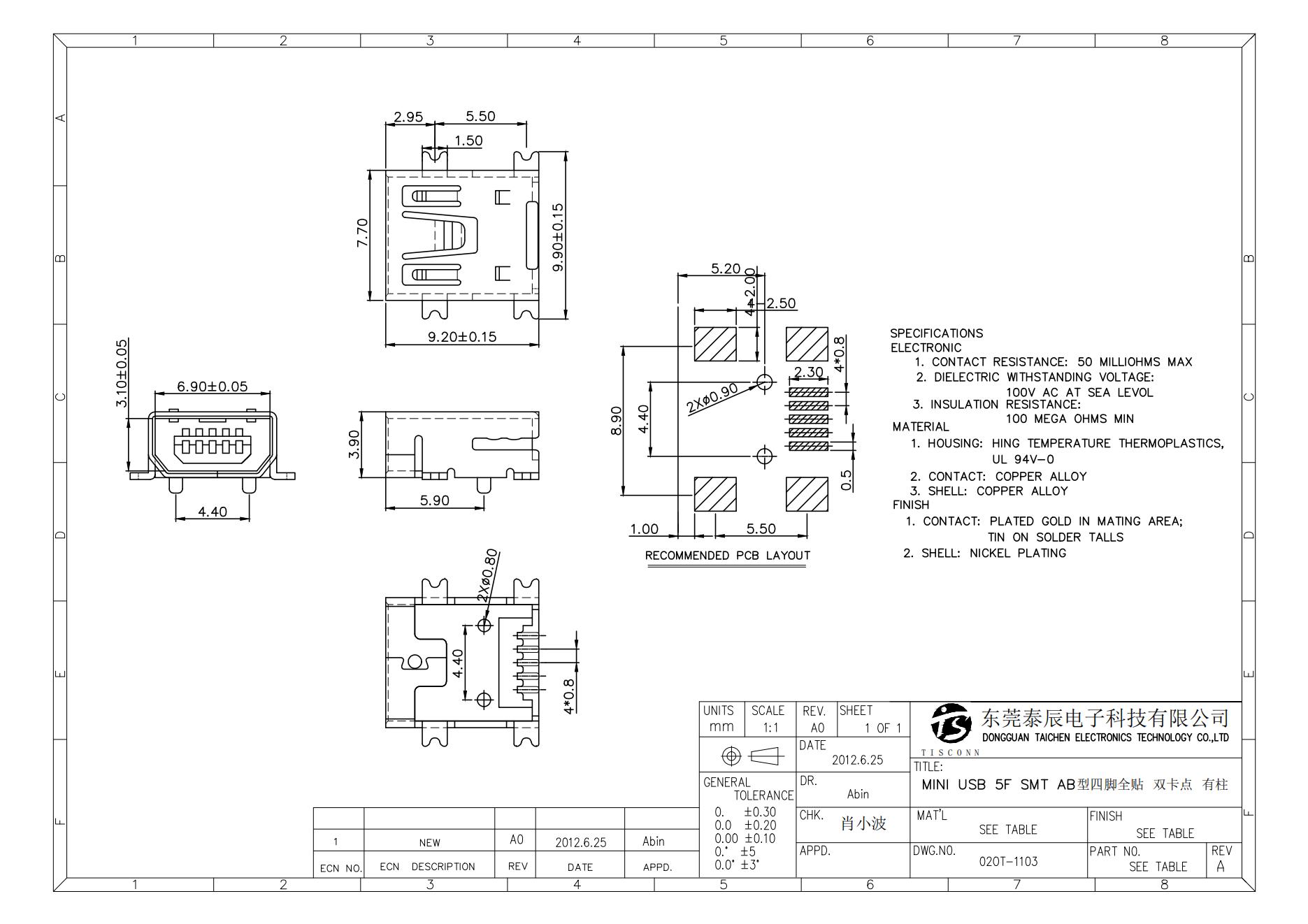 02OT-1103 MINI USB 5F SMT AB型四脚全贴 双卡点 有柱_00.jpg