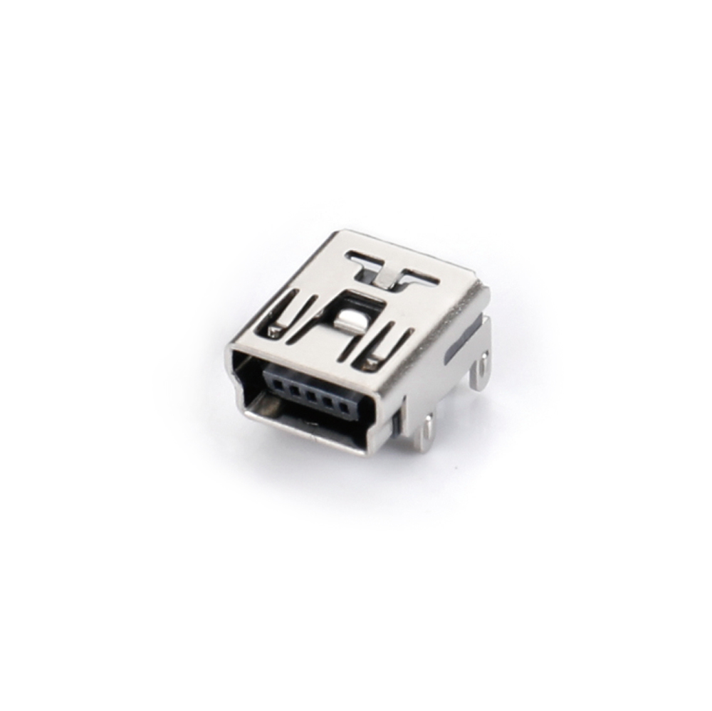 02BR-1101 MINI USB 5F 90 degree DIP B-type four pin plug-in board with dot T-type card point H5.8