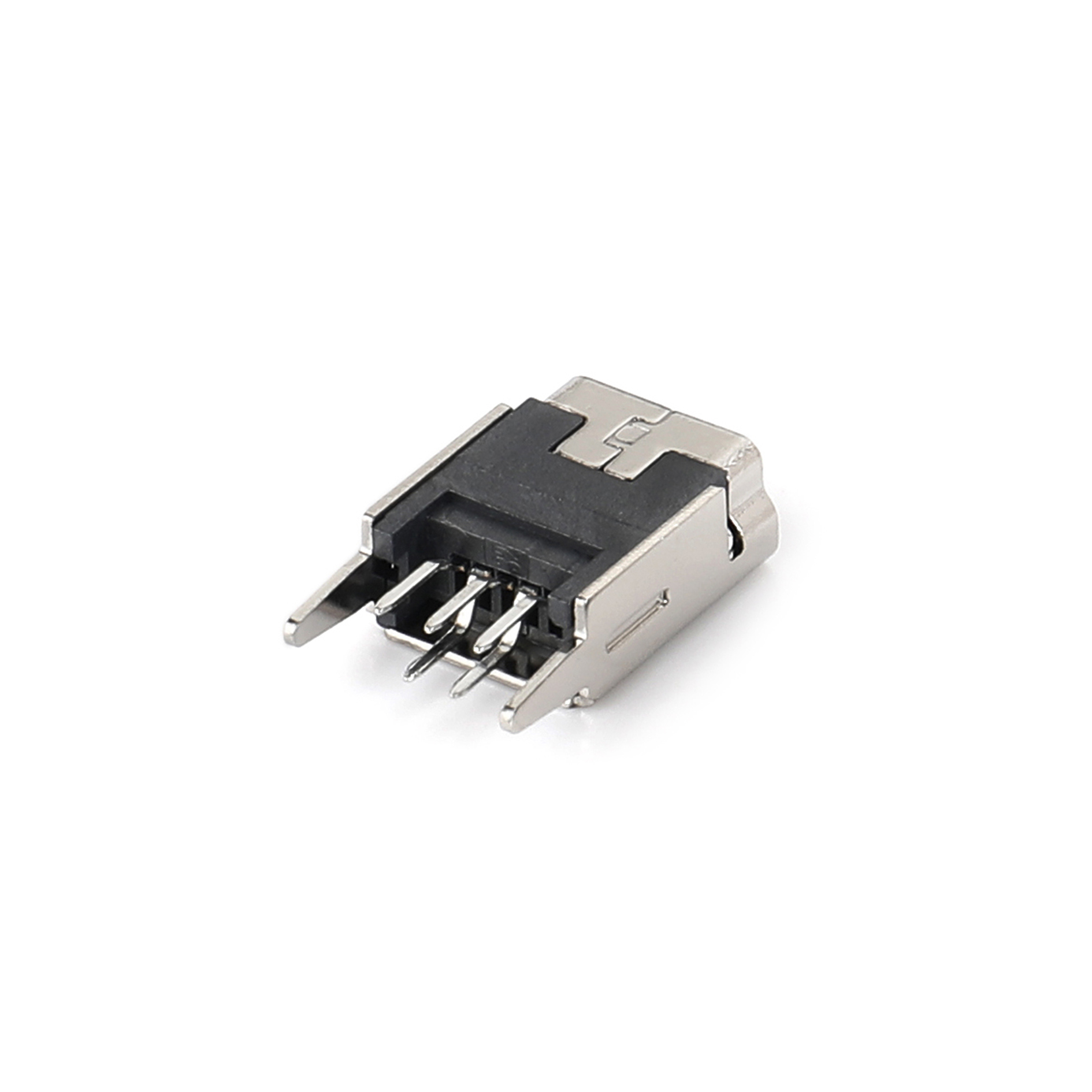 02BS-1101 MINI USB 5F 180 degree DIP B type two pin plug-in board with straight pointed feet