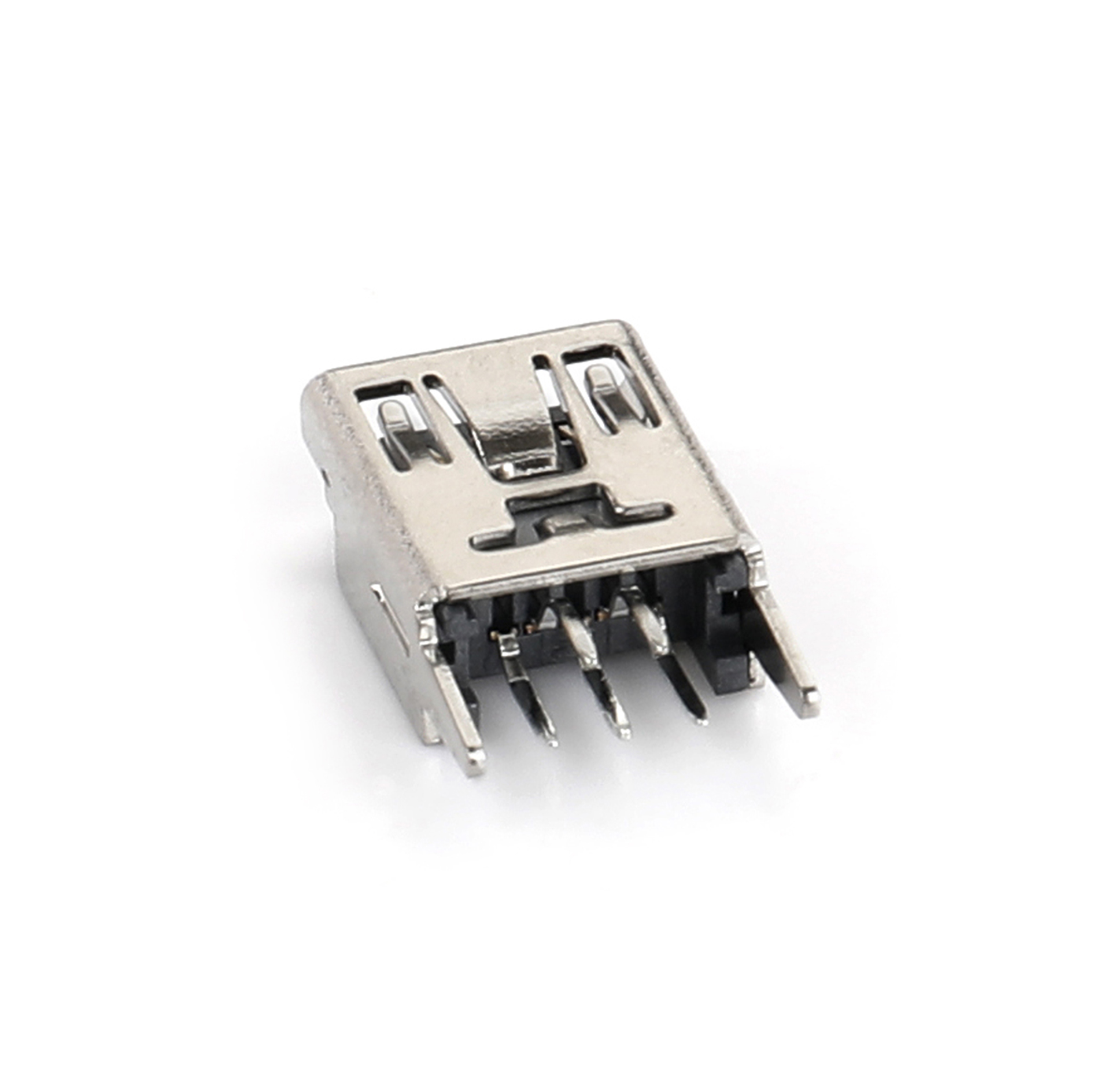 02BS-1101 MINI USB 5F 180 degree DIP B type two pin plug-in board with straight pointed feet